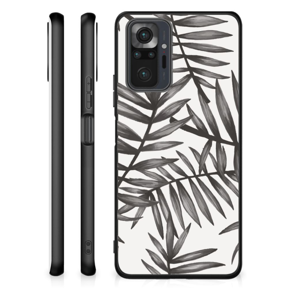 Xiaomi Redmi Note 10 Pro Bloemen Hoesje Leaves Grey B2C Telecom