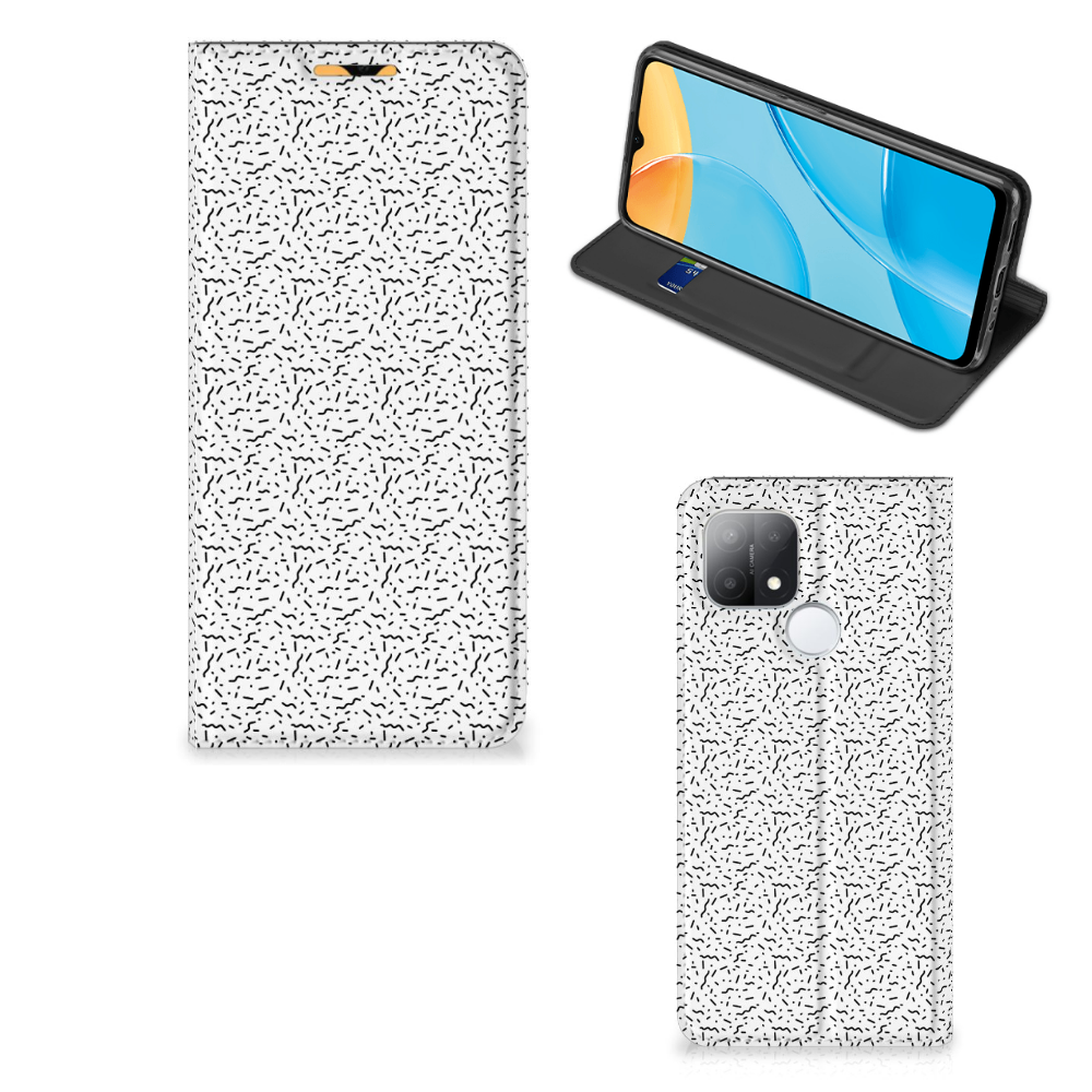 OPPO A15 Hoesje met Magneet Stripes Dots - B2C Telecom