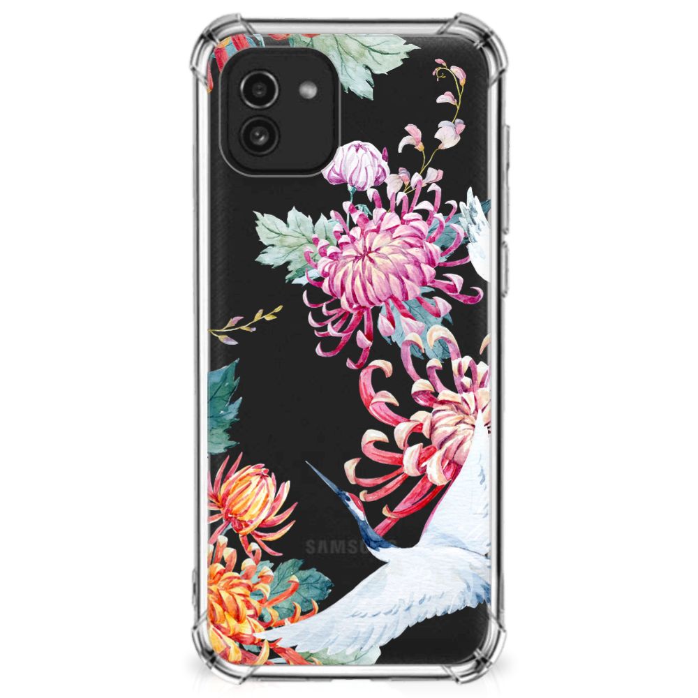 Samsung Galaxy A03 Case Anti-shock Bird Flowers B2C Telecom