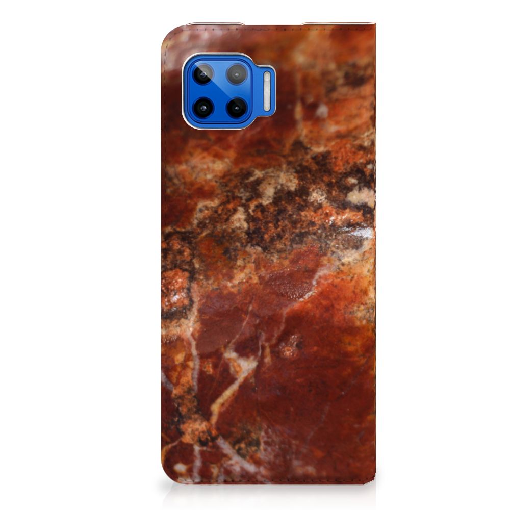 Motorola Moto G 5G Plus Standcase Marmer Bruin - B2C Telecom
