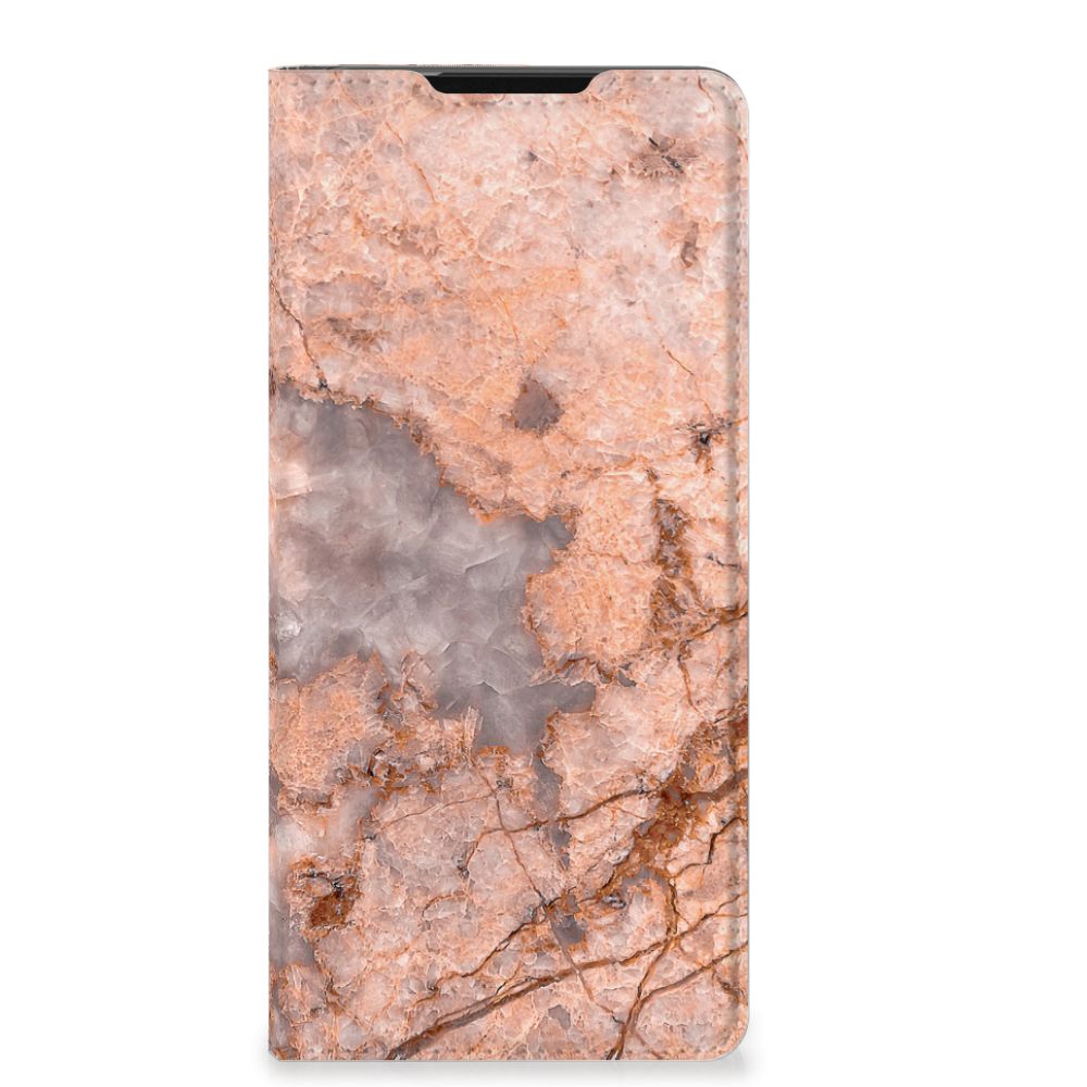Samsung Galaxy S21 Ultra Standcase Marmer Oranje - B2C Telecom