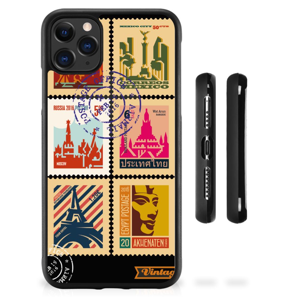 Apple iPhone 11 Pro Max Silicone Hoesje Postzegels