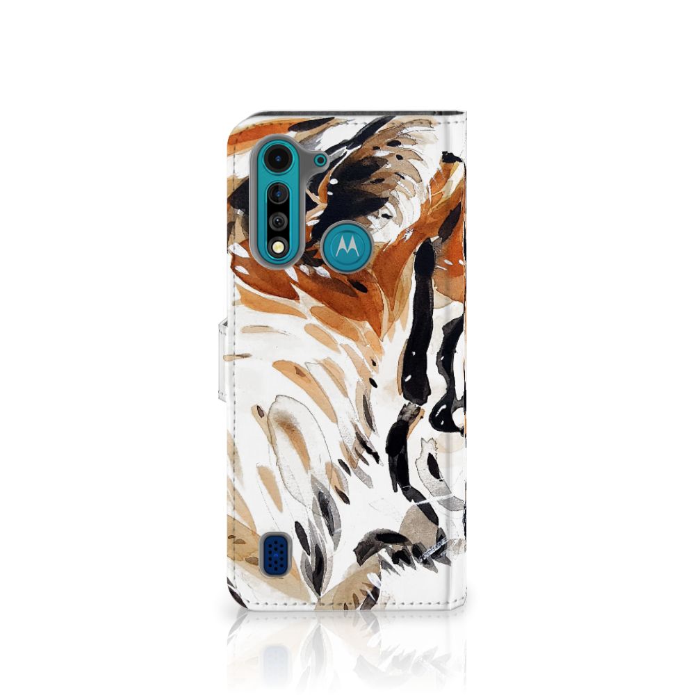 Hoesje Motorola G8 Power Lite Watercolor Tiger