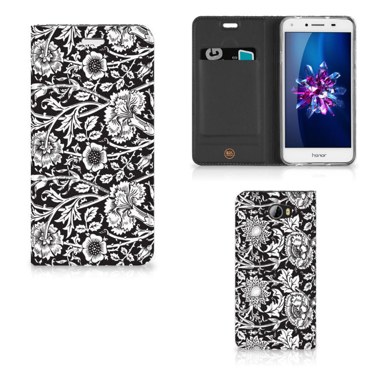 Huawei Y5 2 | Y6 Compact Smart Cover Black Flowers