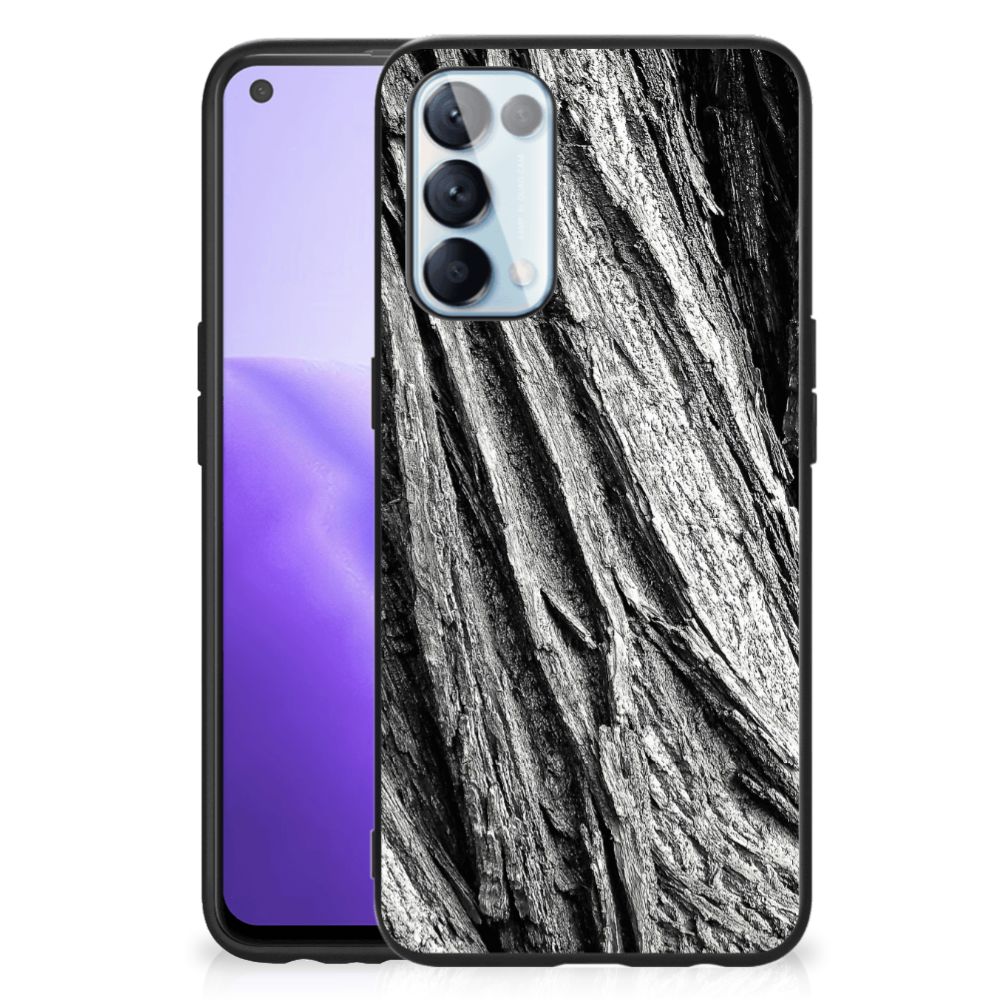 Houten Print Telefoonhoesje OPPO Reno5 5G | Find X3 Lite Boomschors Grijs