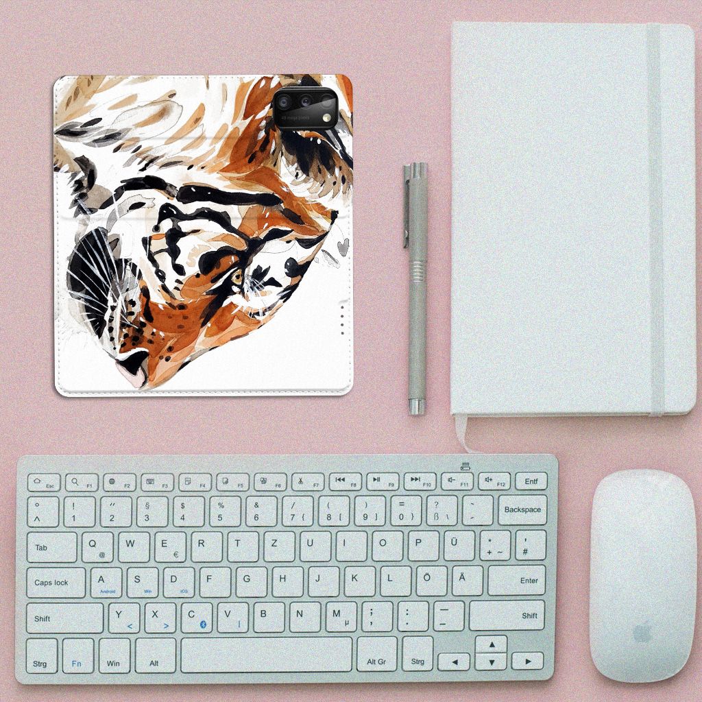 Bookcase Samsung Galaxy A41 Watercolor Tiger - B2C Telecom