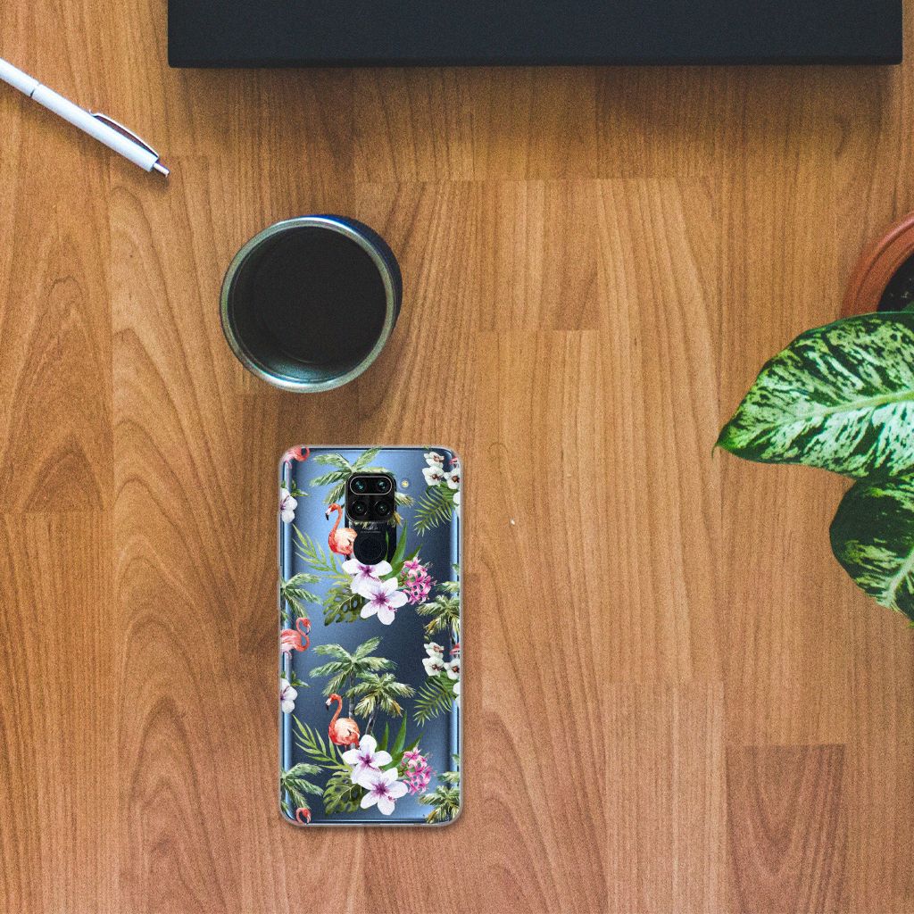 Xiaomi Redmi Note9 TPU Hoesje Flamingo Palms B2C Telecom