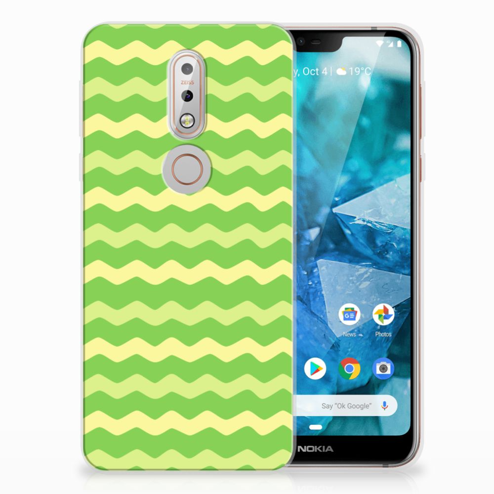 Nokia 7.1 TPU bumper Waves Green