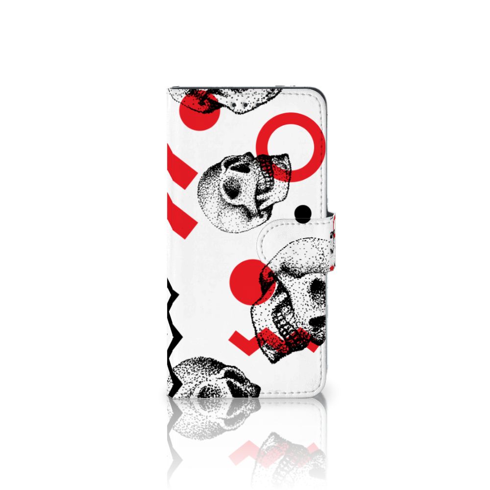 Telefoonhoesje met Naam Huawei P10 Lite Skull Red