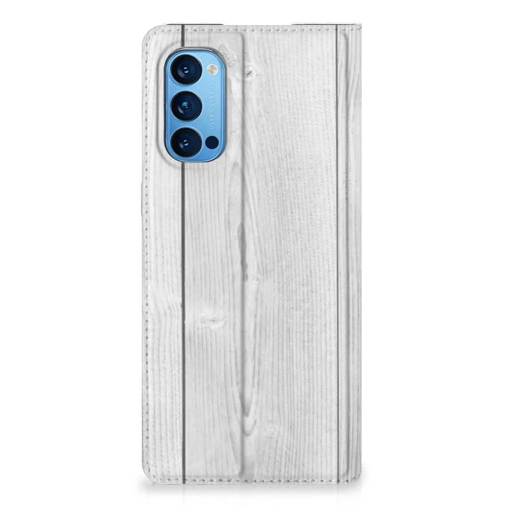 OPPO Reno4 Pro 5G Book Wallet Case White Wood - B2C Telecom