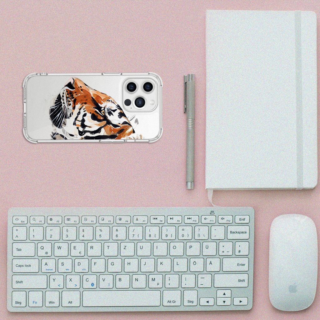 Back Cover iPhone 13 Pro Max Watercolor Tiger - B2C Telecom