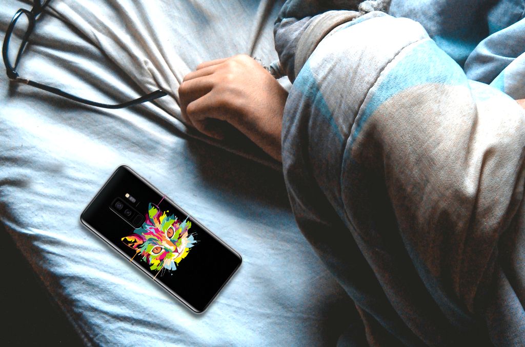 Samsung Galaxy S9 Plus Telefoonhoesje met Naam Cat Color