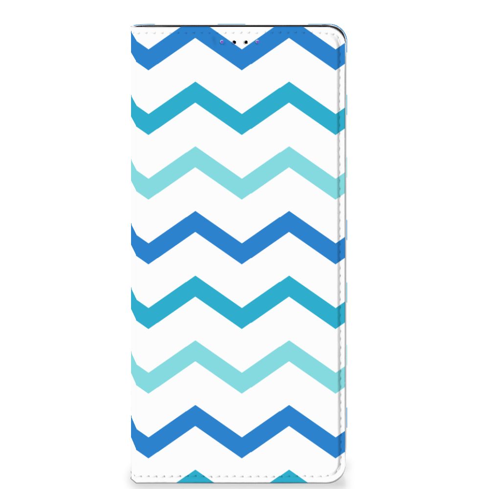 Samsung Galaxy A22 5G Hoesje met Magneet Zigzag Blauw - B2C Telecom