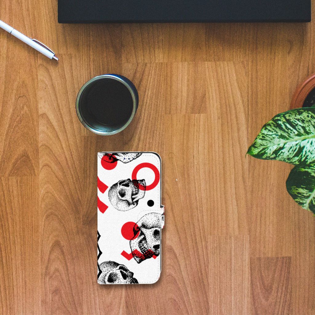 Telefoonhoesje met Naam Samsung Galaxy A30 Skull Red