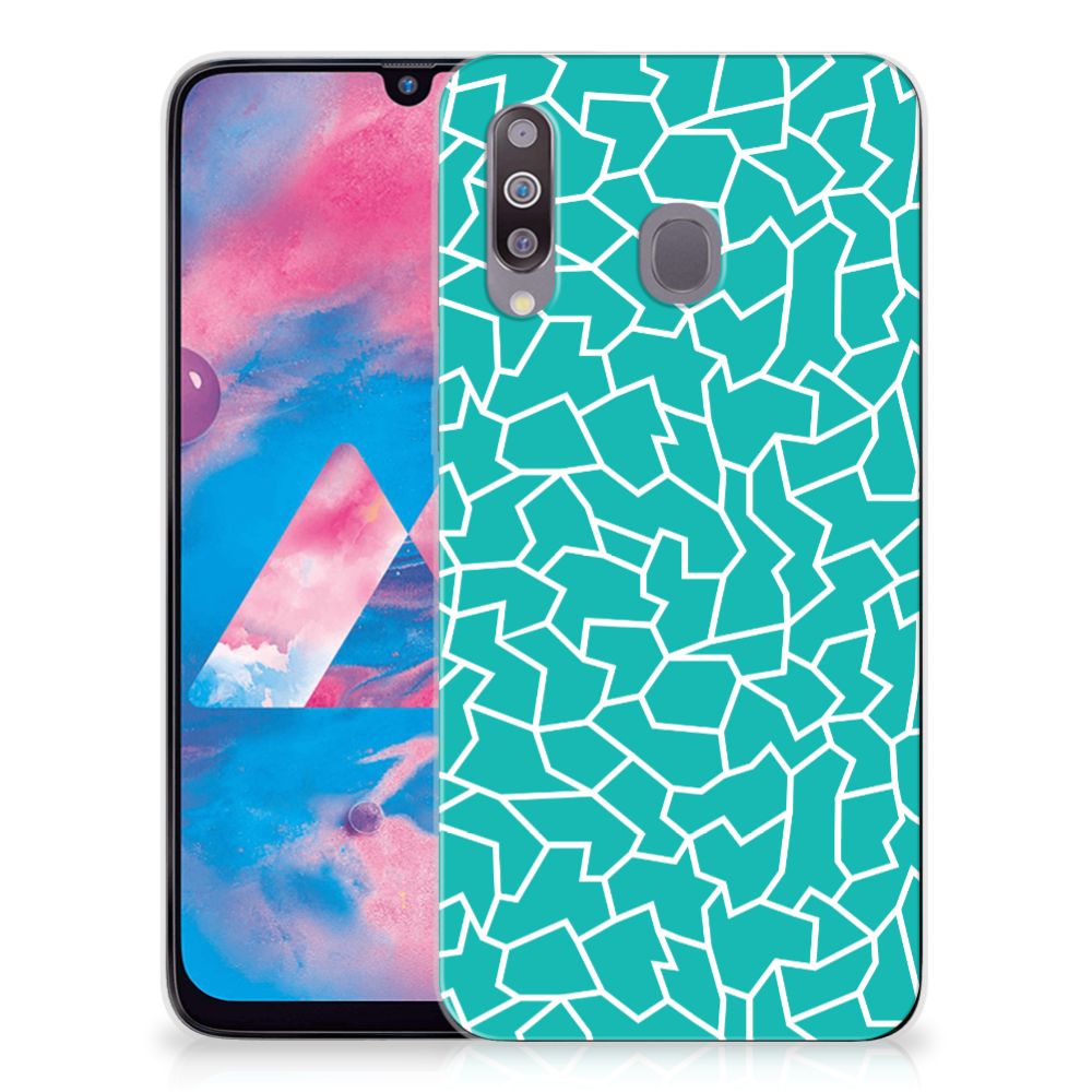 Samsung Galaxy M30 Hoesje maken Cracks Blue
