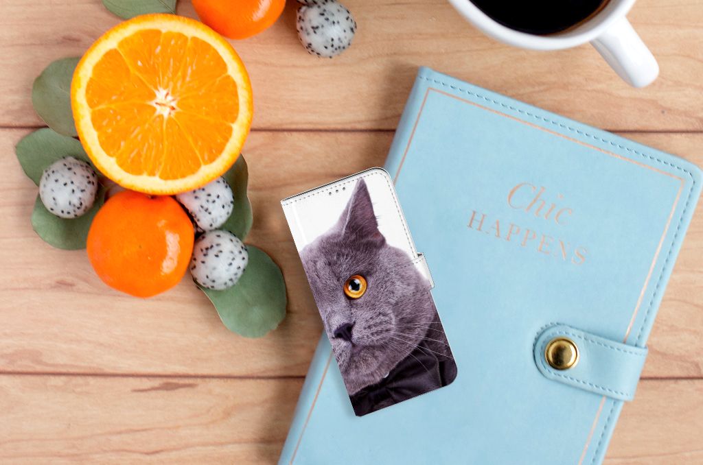 Motorola Moto G60 Telefoonhoesje met Pasjes Kat