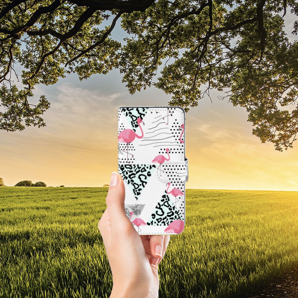 Xiaomi Mi Mix 2s Telefoonhoesje met Pasjes Flamingo Triangle