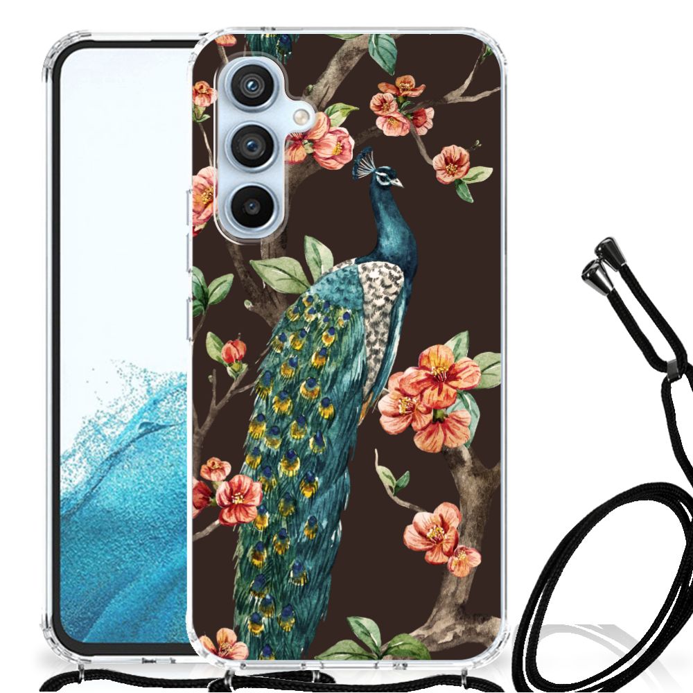 Samsung Galaxy A54 5G Case Anti-shock Pauw met Bloemen