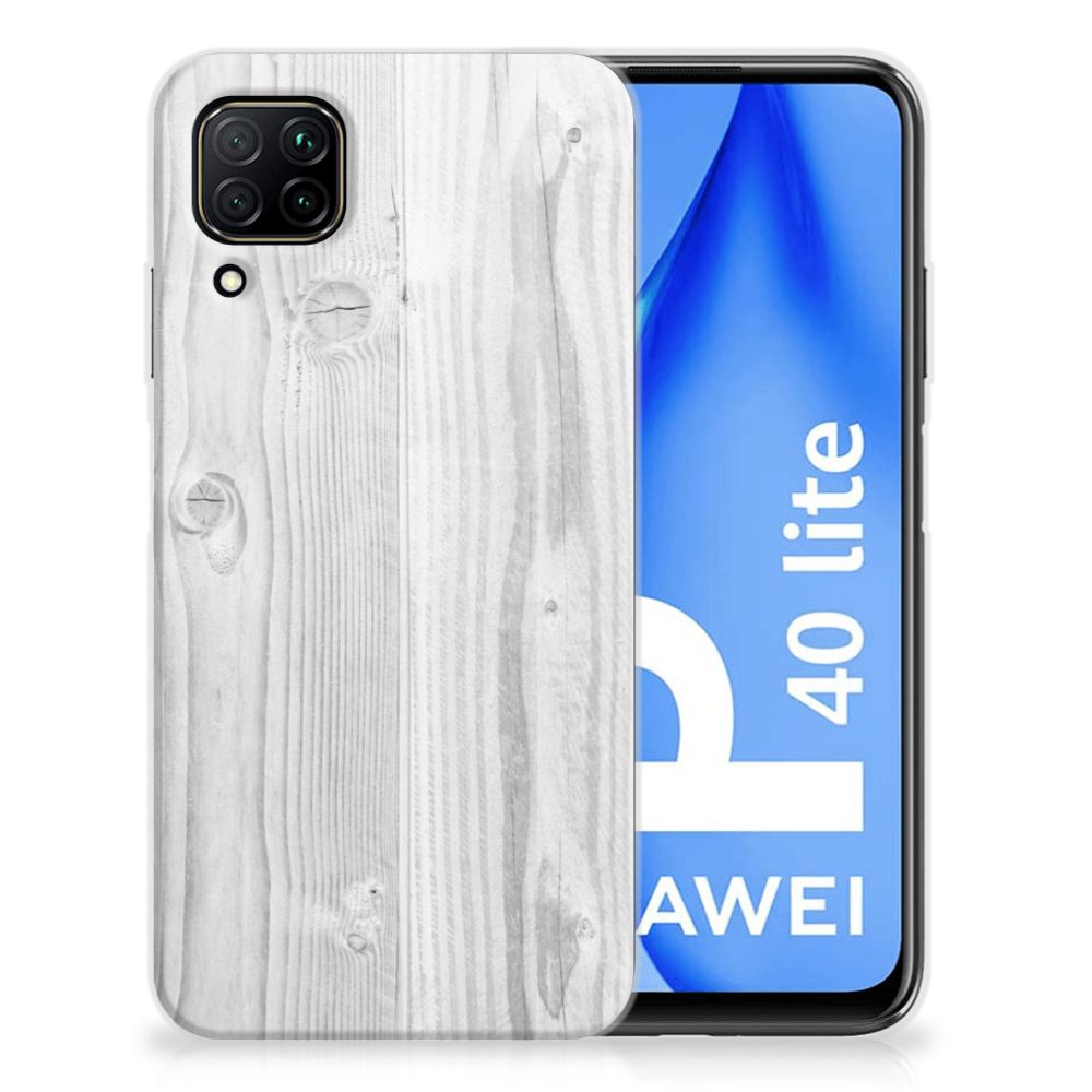 Huawei P40 Lite Bumper Hoesje White Wood