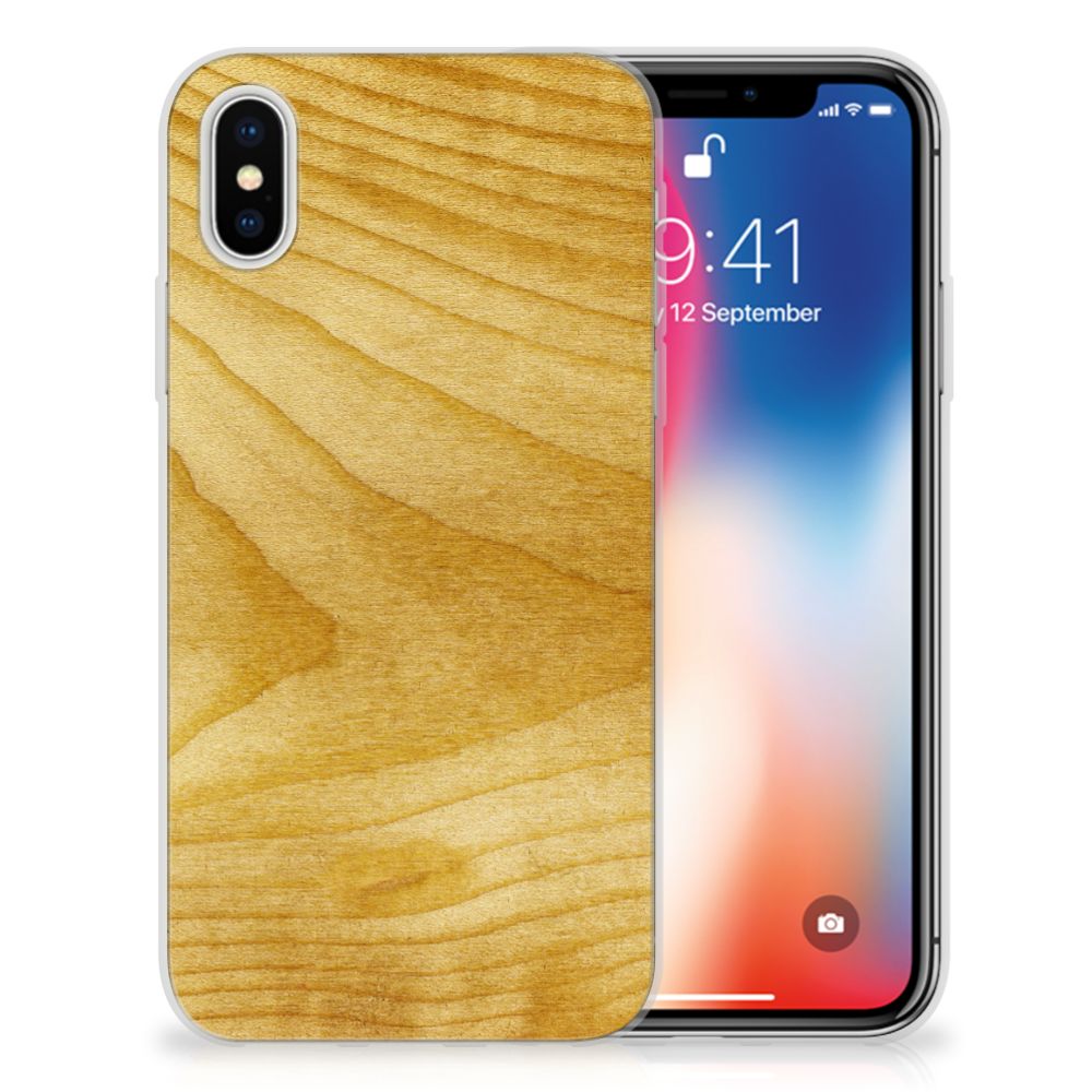 Apple iPhone X | Xs Bumper Hoesje Licht Hout