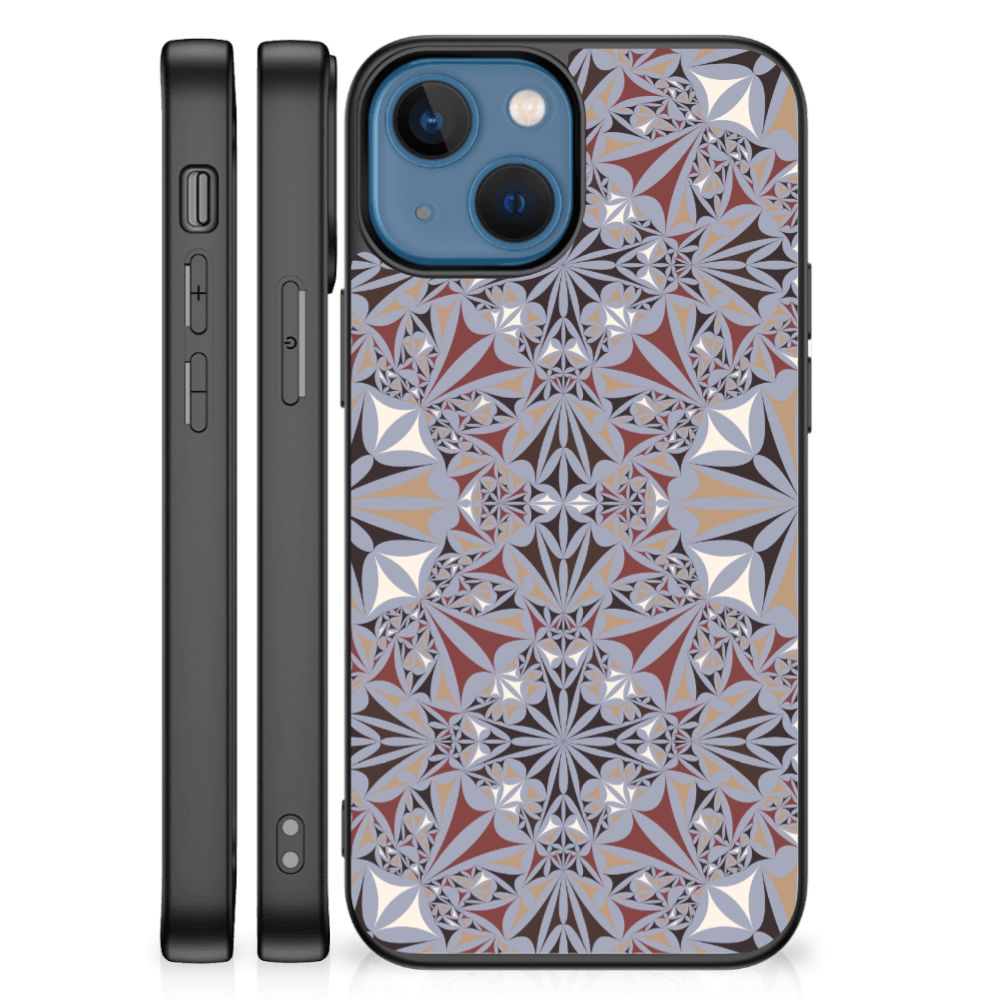 Apple iPhone 13 mini Marmeren Print Telefoonhoesje Flower Tiles B2C Telecom