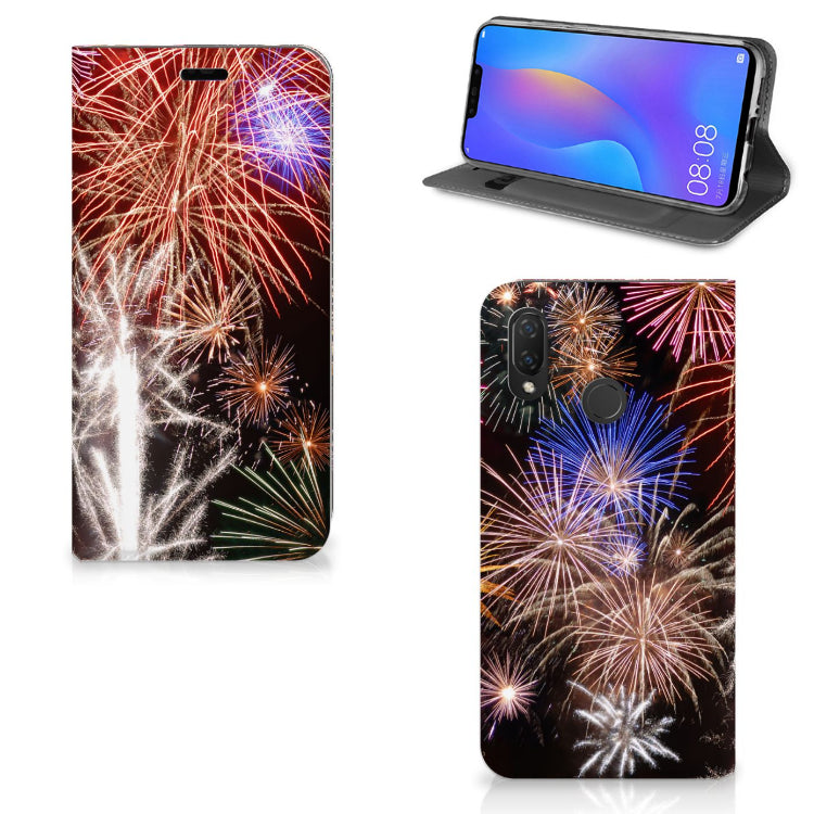 Huawei P Smart Plus Hippe Standcase Vuurwerk