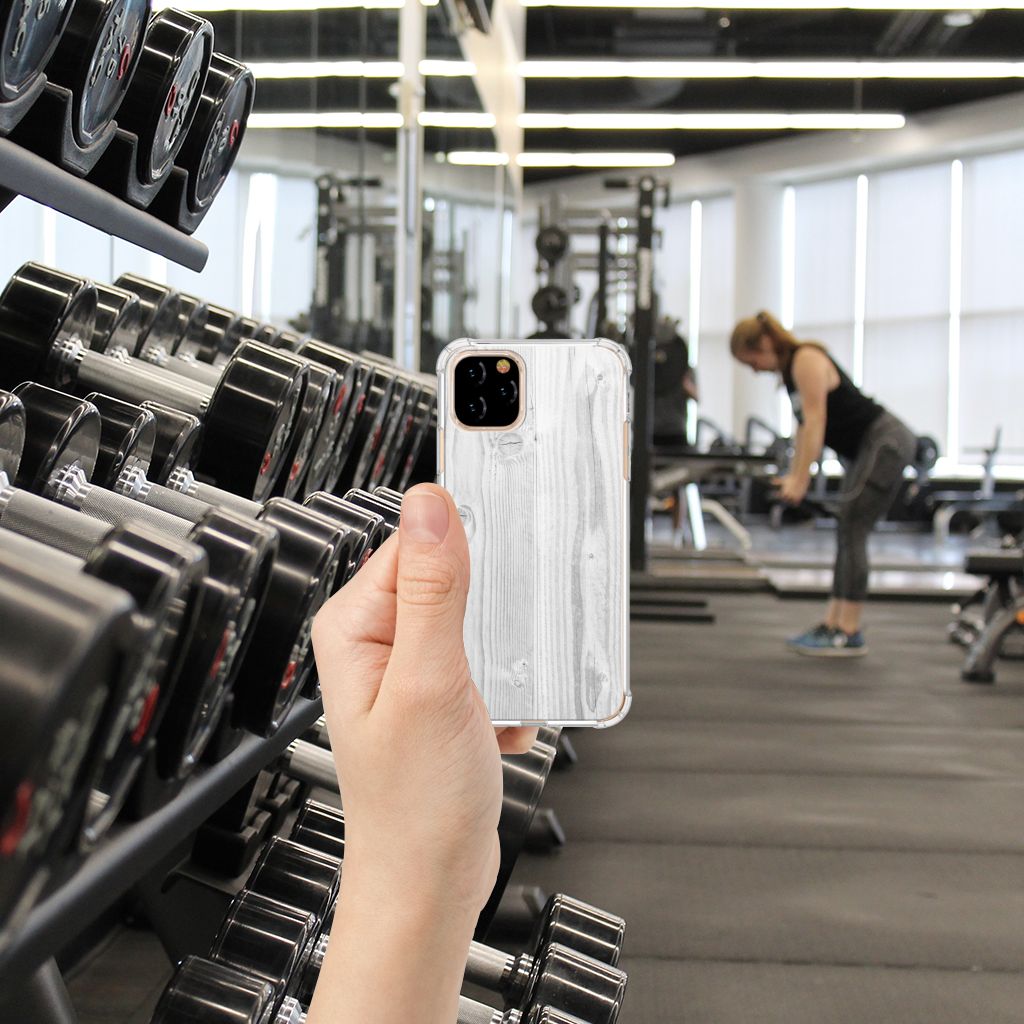 Apple iPhone 11 Pro Stevig Telefoonhoesje White Wood