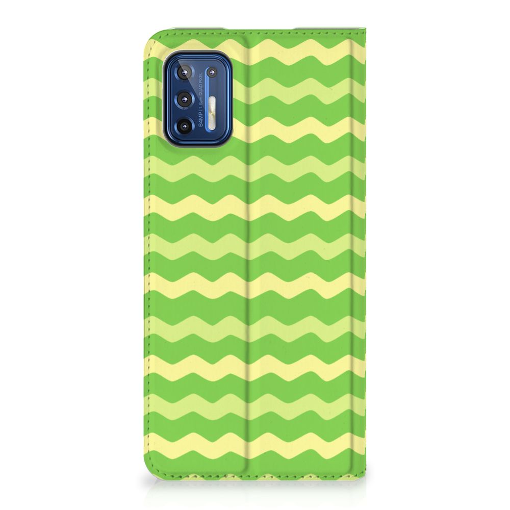 Motorola Moto G9 Plus Hoesje met Magneet Waves Green - B2C Telecom