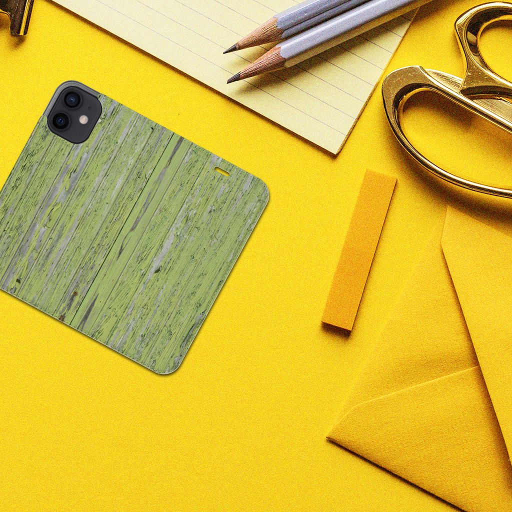 iPhone 12 Mini Book Wallet Case Green Wood - B2C Telecom