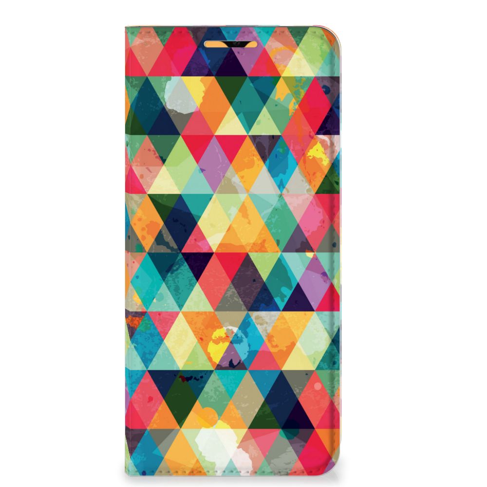 OPPO A15 Hoesje met Magneet Geruit - B2C Telecom