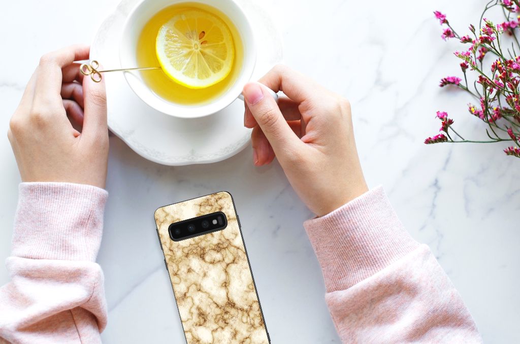 Samsung Galaxy S10 Gripcase Marmer Goud B2C Telecom