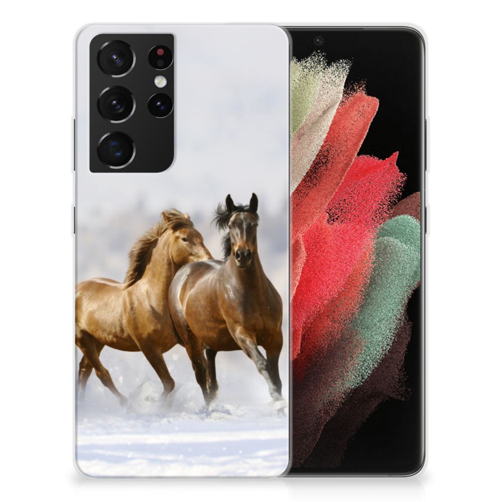 Samsung Galaxy S21 Ultra TPU Hoesje Paarden B2C Telecom