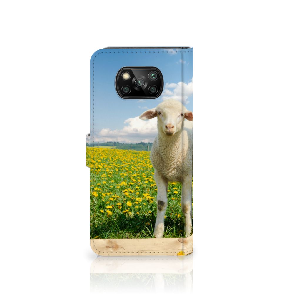 Xiaomi Poco X3 | Poco X3 Pro Telefoonhoesje met Pasjes Schaap en Lammetje