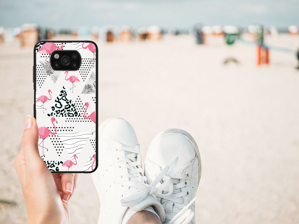 Xiaomi Poco X3 | X3 Pro Dierenprint Telefoonhoesje Flamingo Triangle B2C Telecom