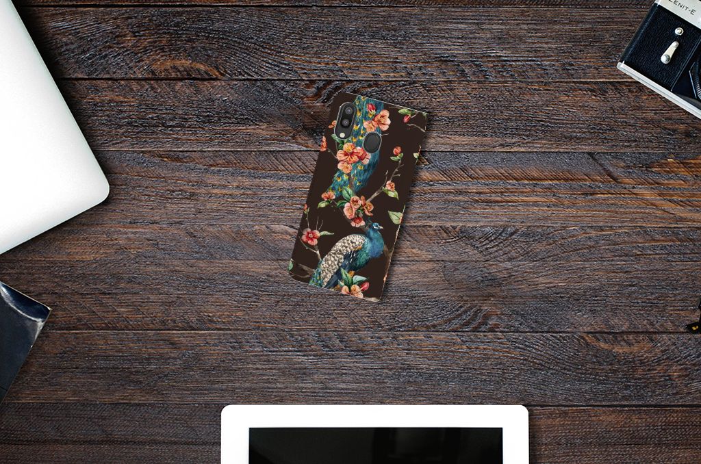 Samsung Galaxy M20 Hoesje maken Pauw met Bloemen
