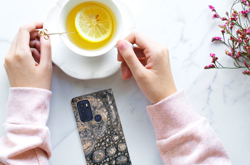 Motorola Moto G60s Hoesje maken Krokodillenprint - B2C Telecom