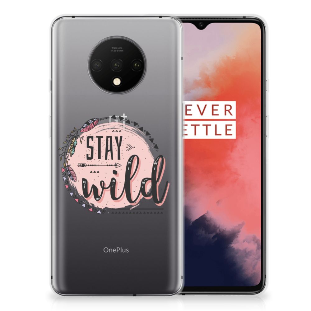 OnePlus 7T Telefoonhoesje met Naam Boho Stay Wild