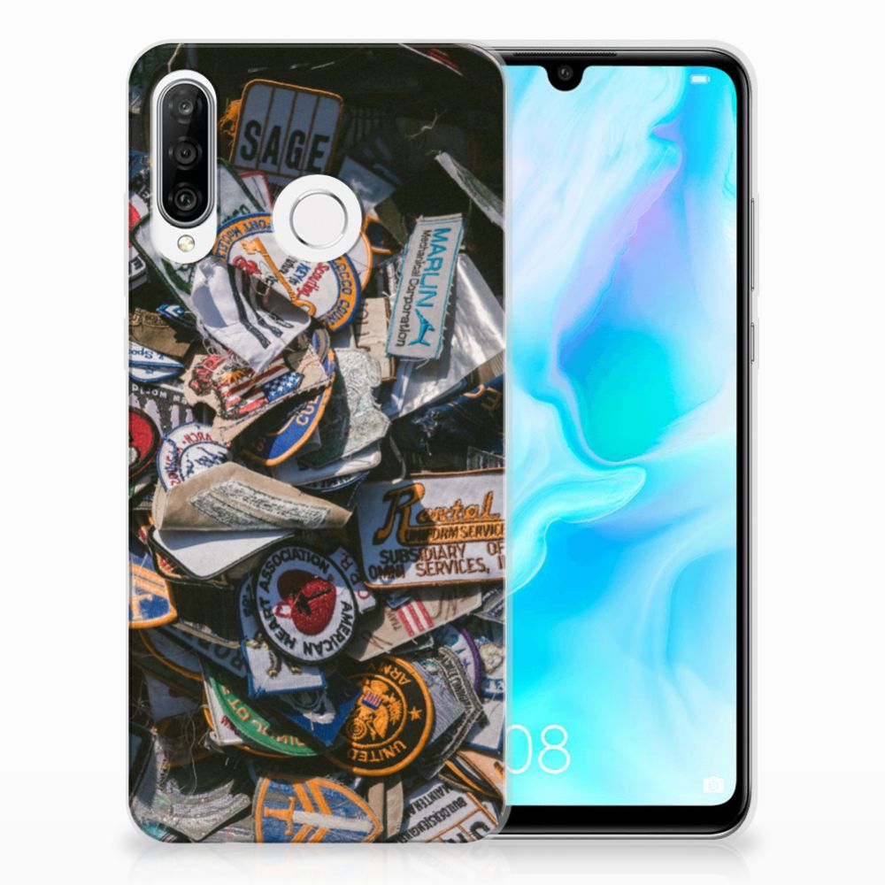 Huawei P30 Lite Siliconen Hoesje met foto Badges