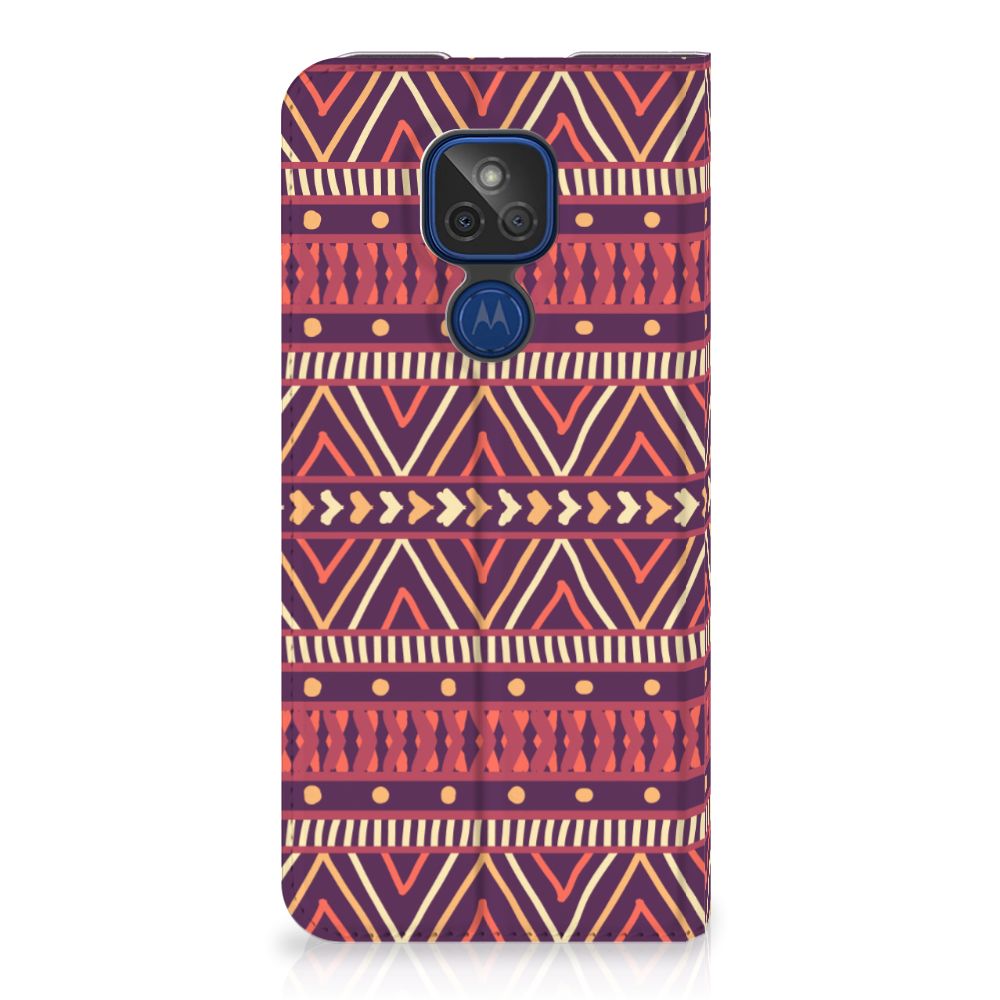 Motorola Moto G9 Play Hoesje met Magneet Aztec Paars - B2C Telecom