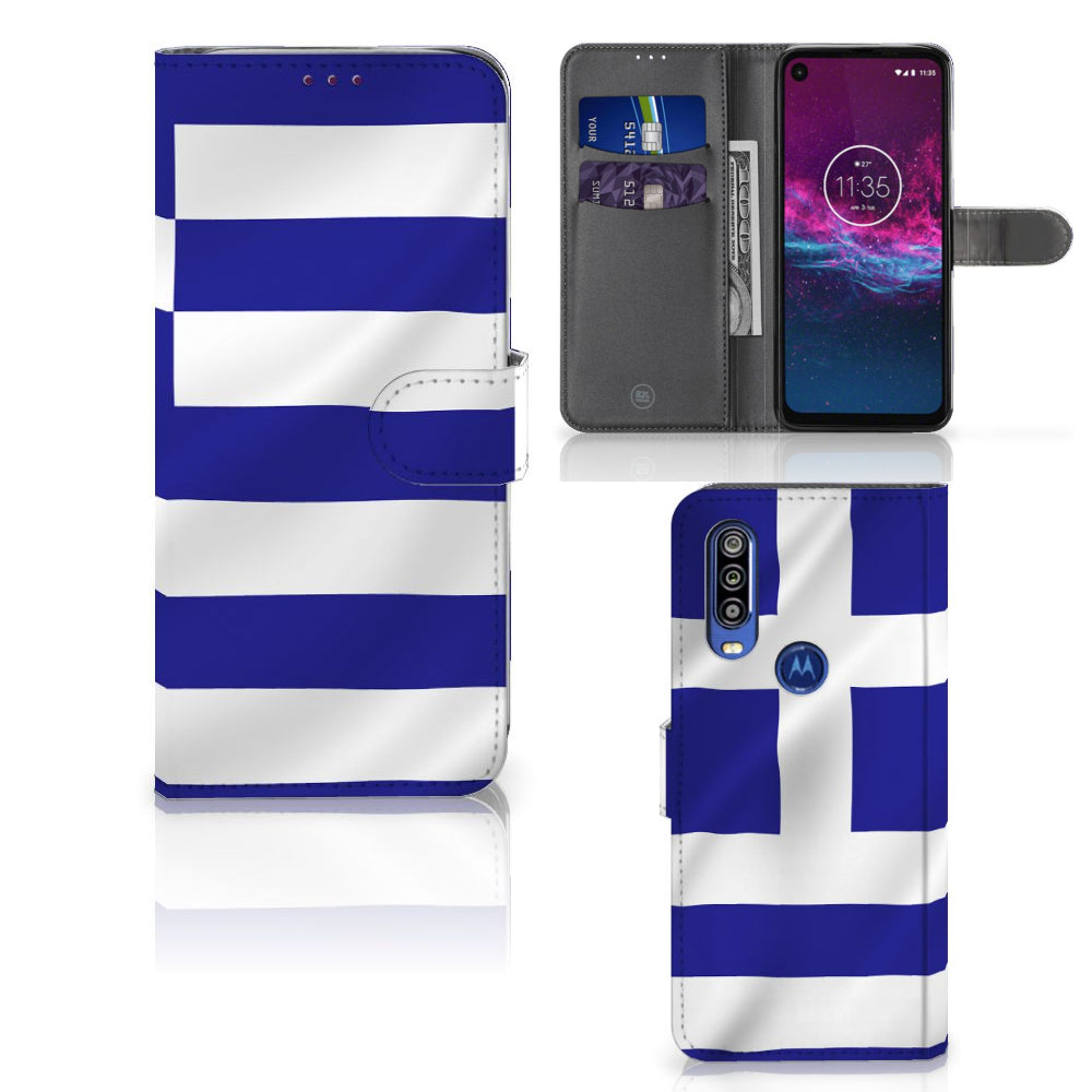 Motorola One Action Bookstyle Case Griekenland