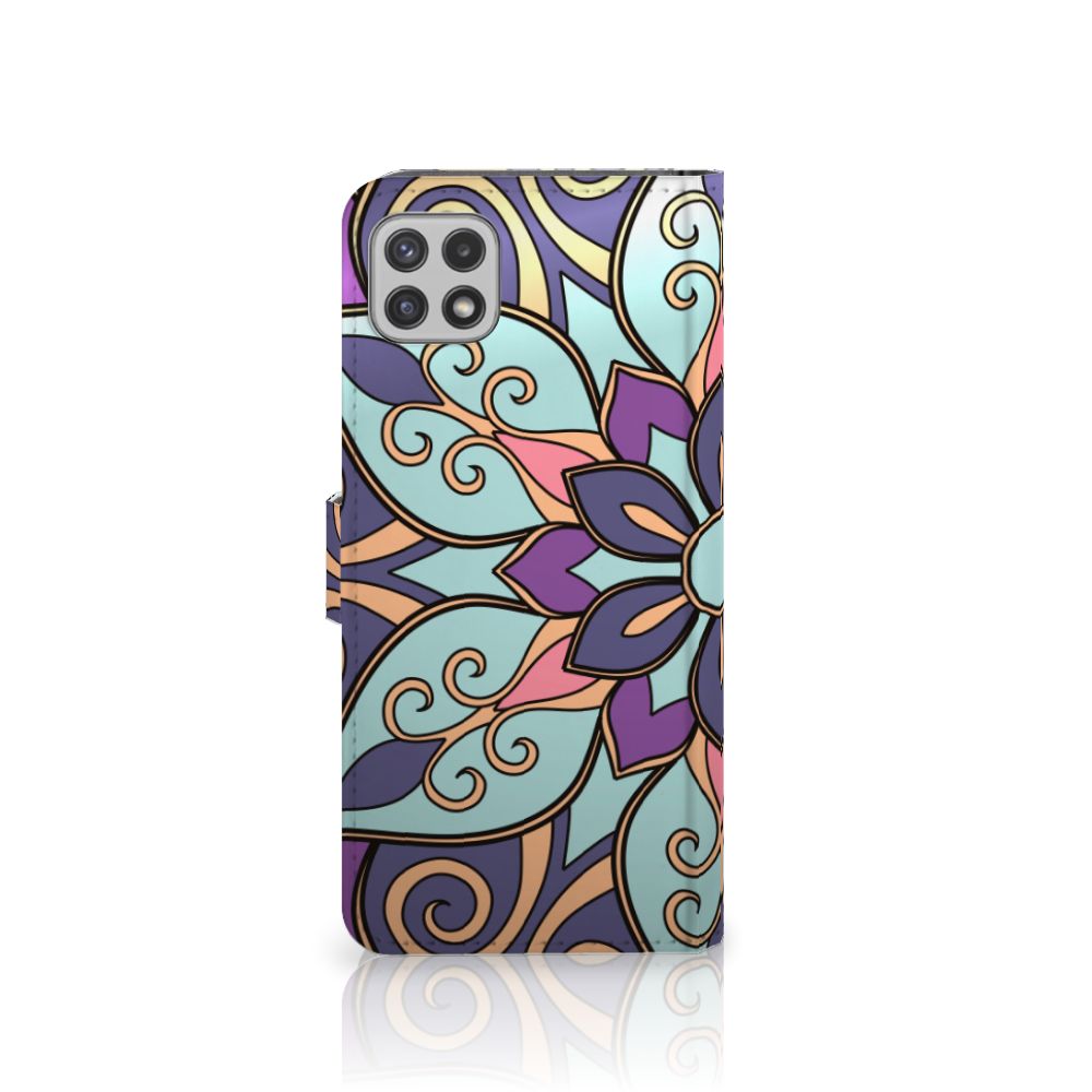Samsung Galaxy A22 5G Hoesje Purple Flower