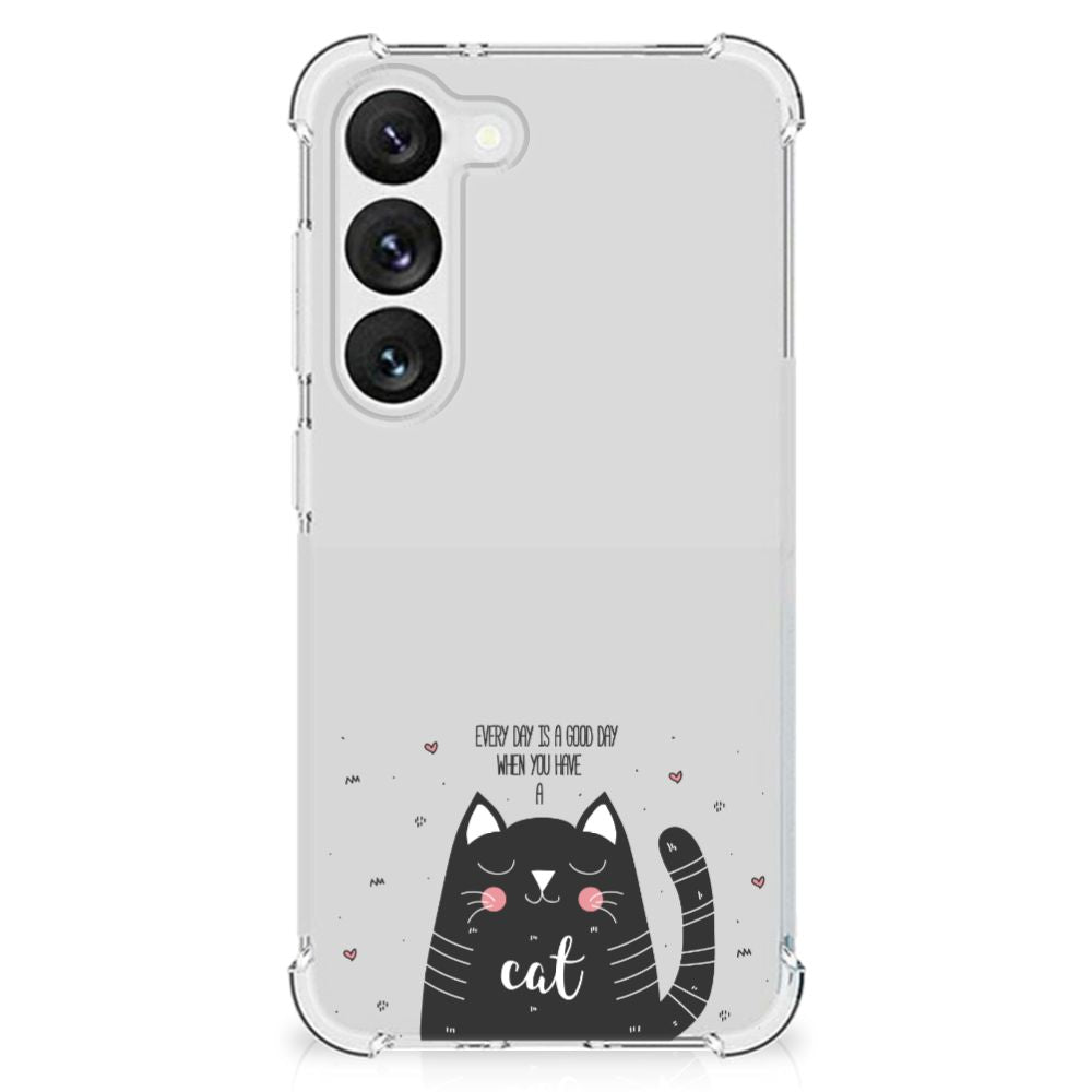Samsung Galaxy S23 Stevig Bumper Hoesje Cat Good Day B2C Telecom