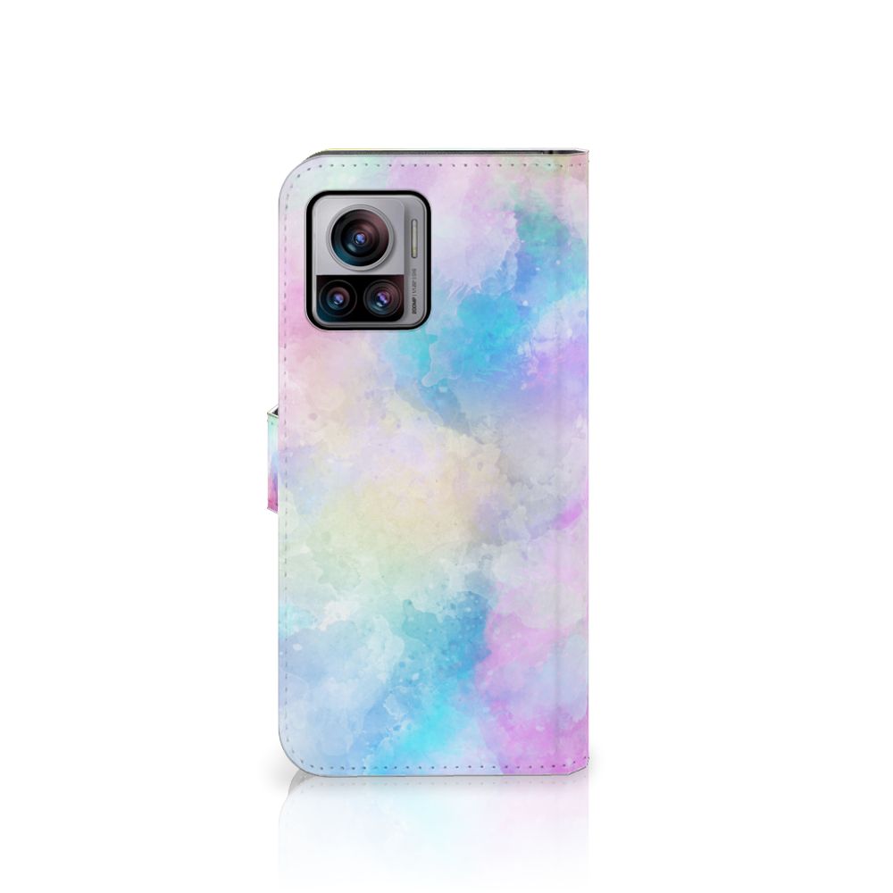 Hoesje Motorola Edge 30 Ultra Watercolor Light met pastelkleuren en pasjeshouder