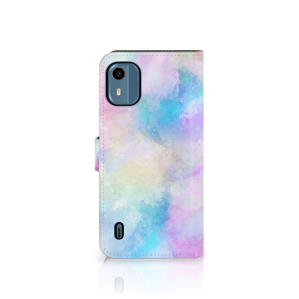 Hoesje Nokia C12 Watercolor Light in pastelkleuren met unieke watercolor uitstraling.