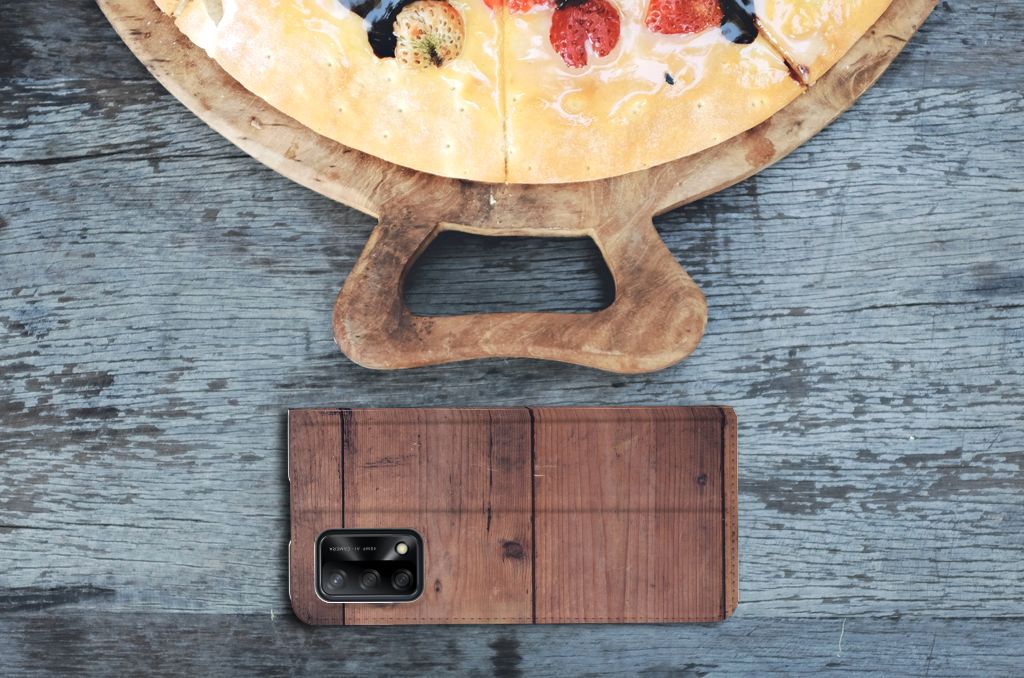 OPPO A74 4G Book Wallet Case Old Wood - B2C Telecom