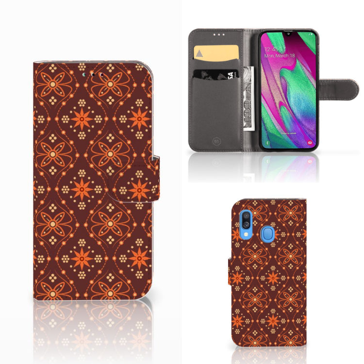 Samsung Galaxy A40 Telefoon Hoesje Batik Brown