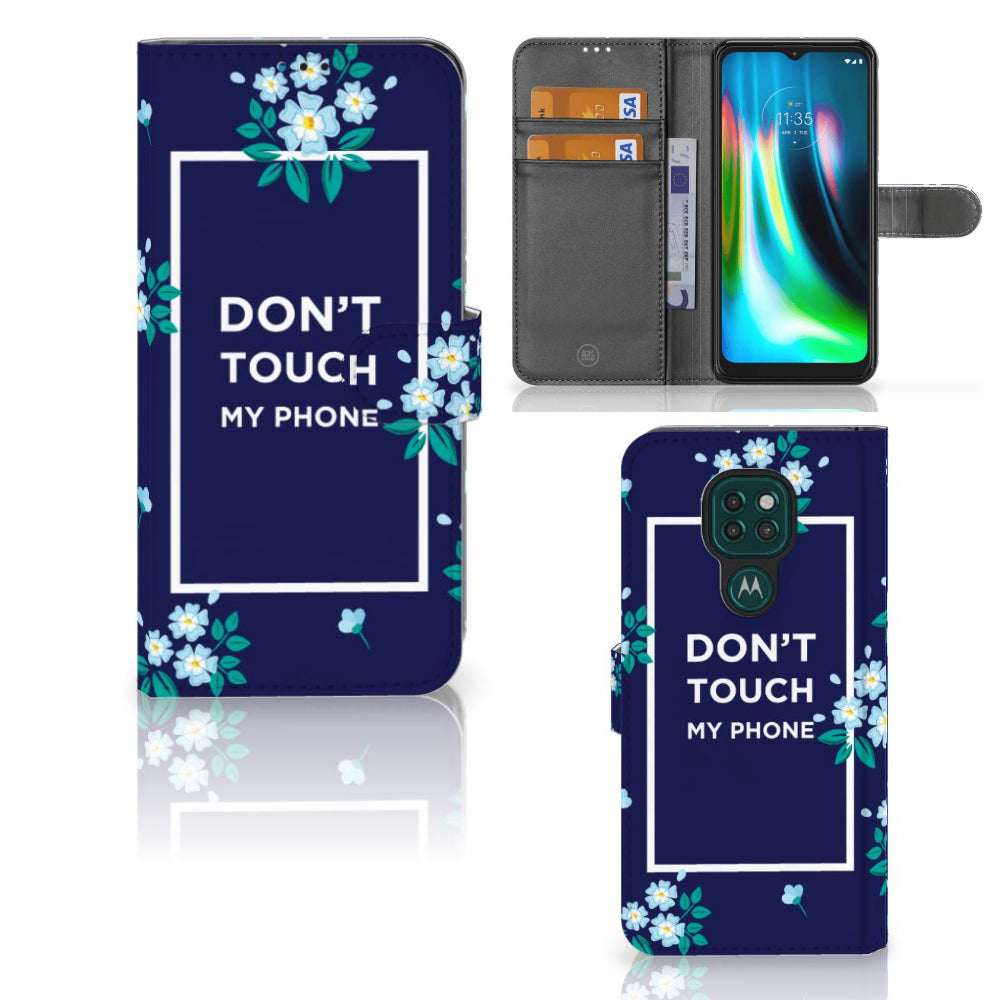 Motorola Moto G9 Play | E7 Plus Portemonnee Hoesje Flowers Blue DTMP