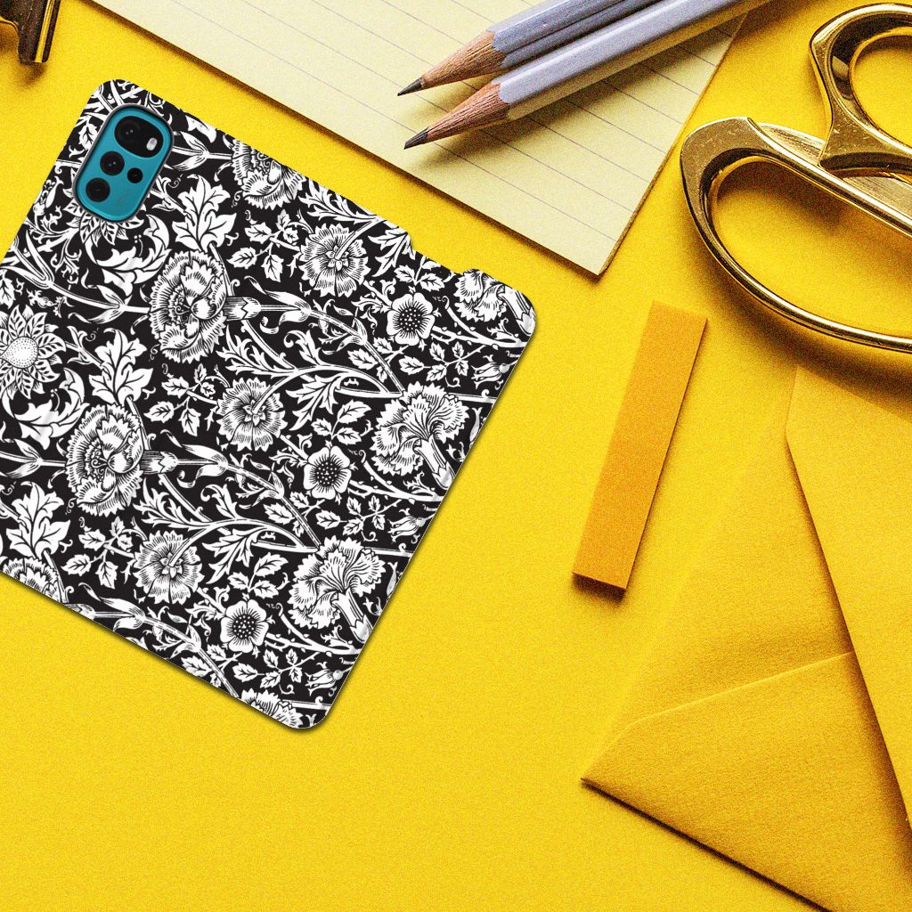 Motorola Moto G22 Smart Cover Black Flowers - B2C Telecom