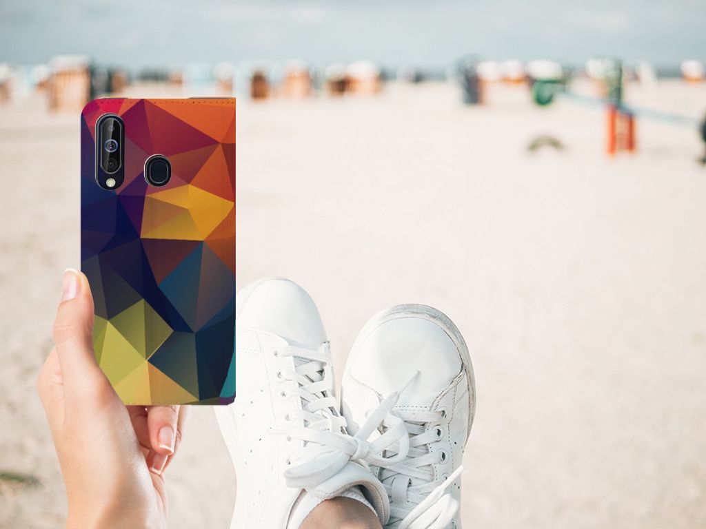 Samsung Galaxy A60 Stand Case Polygon Color
