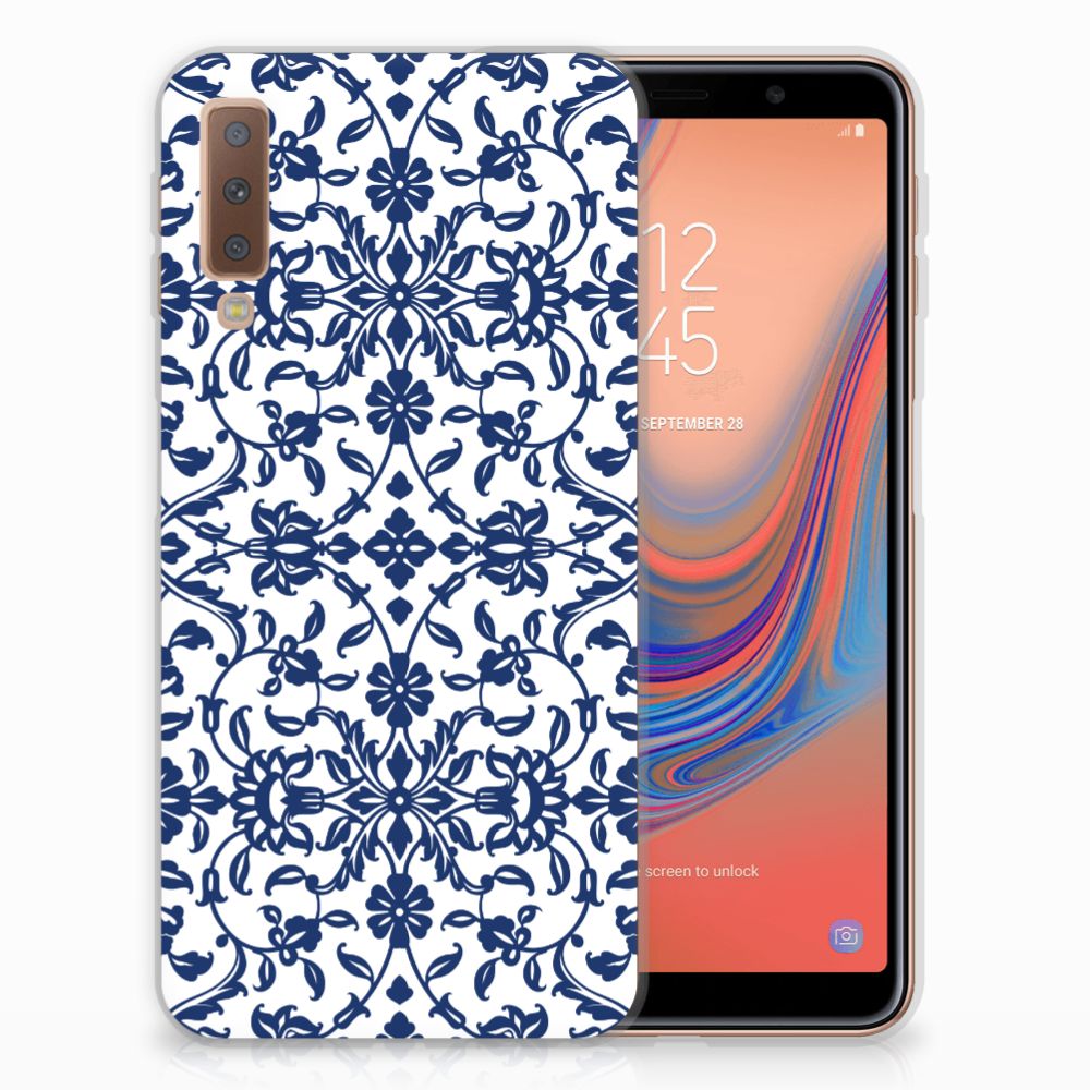 Samsung Galaxy A7 (2018) TPU Case Flower Blue